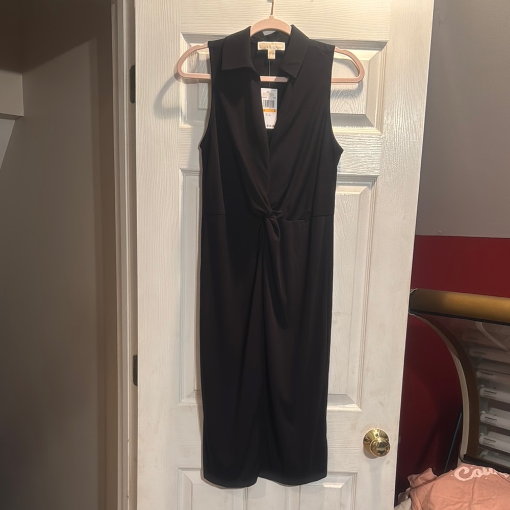 Micheal Kors Elegant Black Sleeveless Dress